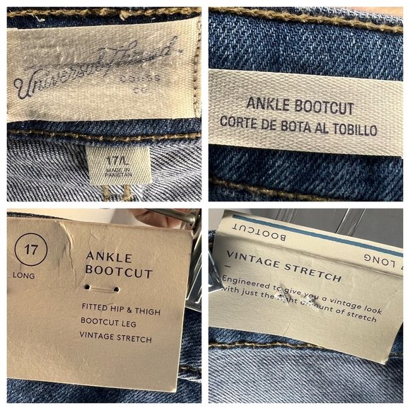 NWT Universal Thread Women’s Jeans, size 17/L fitted hip and thigh Open hem Stre - Picture 10 of 16